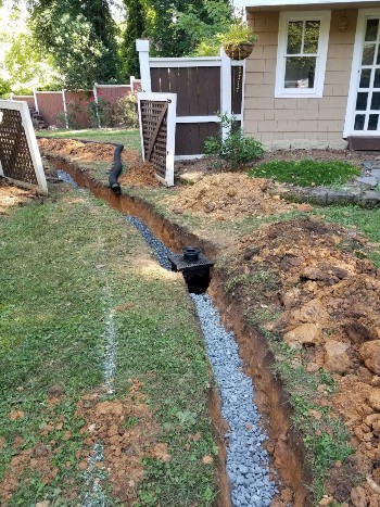 French drain installation